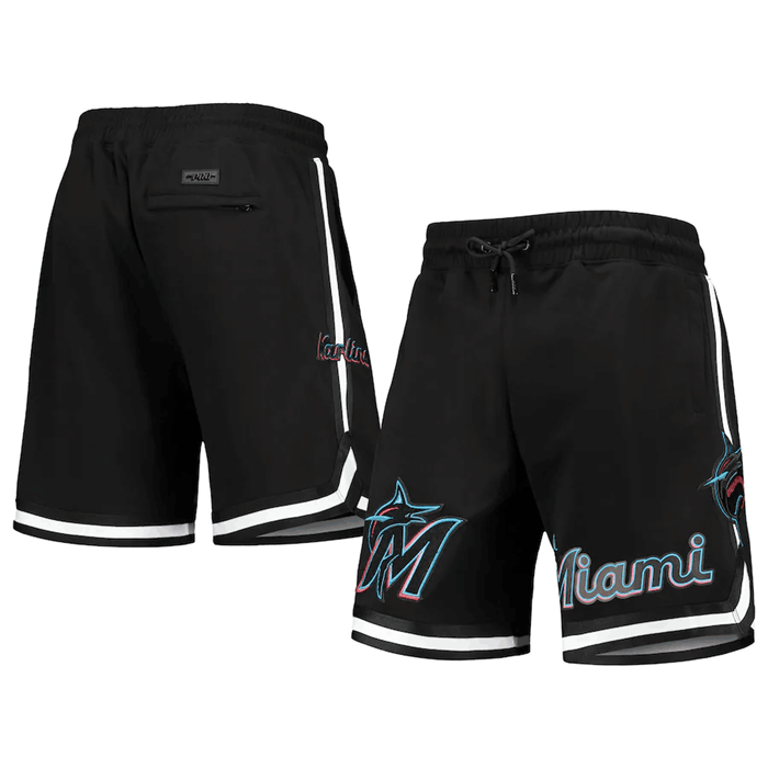 Men's Miami Marlins Black Shorts Men's Miami Marlins Black Shorts